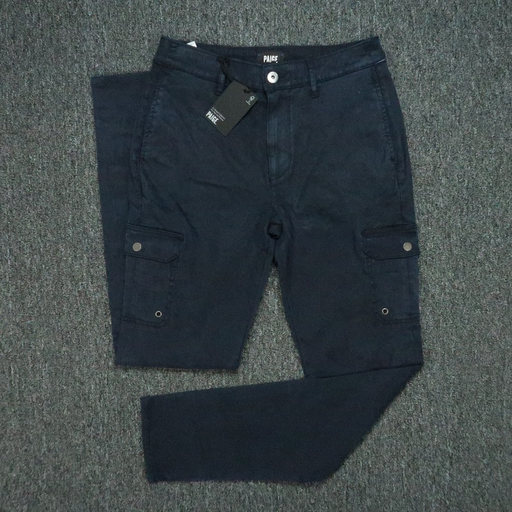 Paige Pants Mens 29x32 Blue Barlow Straight Fit Cargo Stretch Trousers NWT